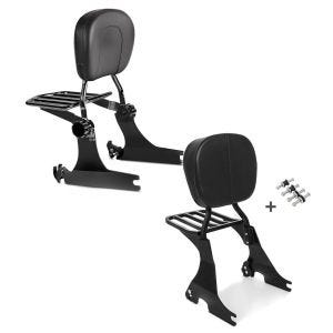 Set: Sissybar Harley Sportster 883 Iron 09-20 Craftride Fast Driver-M Flex inkl. Gepäckträger schwarz + Sissybar für Harley Davidson Sportster 883 Iron 09-20 Craftride inkl. Gepäckträger und Docking Kit schwarz_1