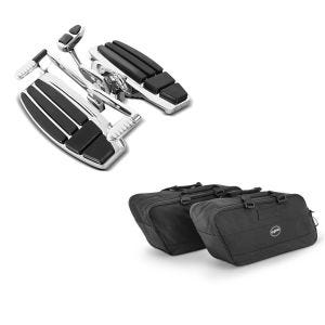 Set: Fahrer Trittbretter Honda Goldwing GL 1800 / F6B / F6C 01-16 Fussrasten chrom Craftride + Koffer Innentaschen für Honda Gold Wing F6B BG1 Craftride Paar_1