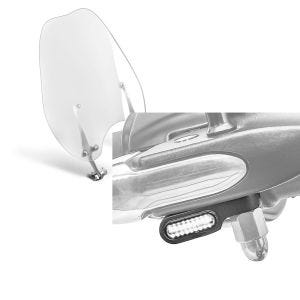 Set: Windschild Abnehmbar für Harley-Davidson Sportster 1200 Custom 96-10 Craftride + LED Lenkerblinker für Harley Davidson Sportster 1200 / Custom Lumitecs Blinker XS getönt_1