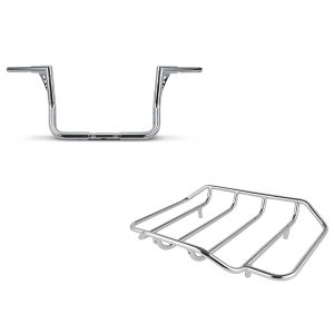 Set: Lenker Ape Hanger 12" für Harley Electra Glide Ultra Classic 89-20 chrom Craftride + Gepäckträger für Harley-Davidson Electra Glide Ultra Classic chrom Craftride_1