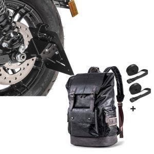 Set: Kennzeichenhalter seitlich S für Harley Sportster 883 04-10 schwarz Craftride + Rucksack für Harley Davidson Sportster 883 / Custom Craftride RL3 schwarz_1