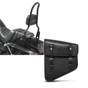 Set: Sissy Bar CSL Fix für Harley Dyna Fat Bob 10-17 schwarz Craftride + Satteltasche Harley Dyna Fat Bob Utah Craftride 11Ltr links in schwarz_1
