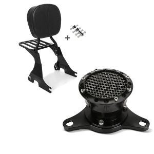 Set: Sissybar für Harley Davidson Sportster 883 Iron 09-20 Craftride inkl. Gepäckträger und Docking Kit schwarz + Luftfilter Harley Davidson Sportster 883 Iron 09-20 Sport Grid Craftride_1