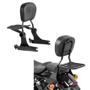 Set: Sissybar Harley Sportster 883 Iron 09-20 Craftride Fast Driver-M Flex inkl. Gepäckträger schwarz + Sissybar Harley Sportster 883 Iron (XL 883 N) 09-20 Craftride Fast Driver-S inkl. Gepäckträger schwarz_1