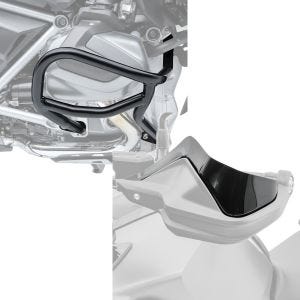 Set: Pare carter compatible avec BMW R 1250 GS 19-23 Motoguard L2 garde moteur + Protège main extension compatible avec BMW R 1250 GS 19-23 noir