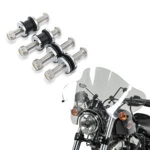 Set: Docking Hardware Kit für Harley Davidson Sportster 1200 Custom 04-20 Craftride Anbausatz + Windschild Batwing für Harley Sportster 1200 Custom 96-20 klar Craftride_1