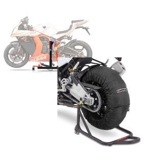 Set: Zentralständer KTM 1190 RC8 / R 08-15 orange Motorradheber ConStands Power-Evo + Reifenwärmer Set für KTM 1290 Super Duke GT / R 1190 RC8 / R ConStands Laguna Seca 60-80°C schwarz_1