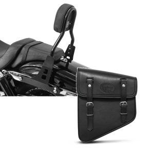 Set: Sissybar Harley Davidson Dyna Fat Bob 10-17 Craftride Fast Driver-M schwarz + Satteltasche Harley Dyna Fat Bob Utah Craftride 11Ltr links in schwarz_1