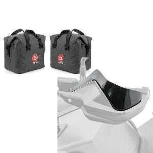 Set: Aluminium Koffer Innentasche für BMW R 1250 GS / Adventure 19-21 rechts und links Bagtecs + Handprotektoren Verlängerung für BMW R 1250 GS 19-20 schwarz_1