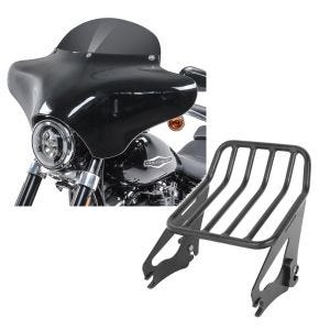 Set: Batwing Verkleidung BD8 für Harley Davidson Road King / Classic Craftride + Gepäckträger W1 für Harley Davidson Road King 09-21 schwarz Craftride_1