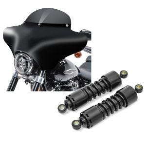 Set: Batwing Verkleidung MD8 für Harley Davidson V-Rod / Muscle Craftride + Stoßdämpfer 11 Zoll Harley V-Rod Muscle Federbeine von Craftride schwarz_1