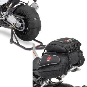 Set: Reifenwärmer Set für Yamaha YZF-R6 YZF-R1 ConStands Laguna Seca 60-80°C schwarz + Hecktaschen Set Yamaha YZF-R6 YZF-R3 YZF-R1 Bagtecs X50 und X52_1