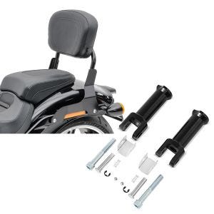 Set: Sissy Bar CSX Fix für Harley Fat Bob / 114 18-21 schwarz Craftride + Sozius Fussrasten-Halter für Harley Davidson Softail 18-21 Craftride schwarz_1