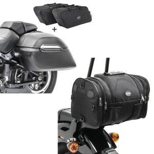 Set: Set Seitenkoffer + Innentaschen für Harley Breakout/ 114 Craftride K3 + Hecktasche für Harley Breakout / 114 Gepäckrolle Craftride RB1 24-30Ltr_1