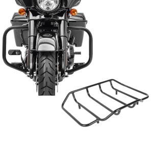 Set: Sturzbügel für Harley Davidson Street Glide 09-21 Craftride TR2 schwarz + Gepäckträger für Harley Davidson Street Glide schwarz Craftride_1