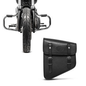Set: Sturzbügel für Harley Davidson Dyna Fat Bob 08-17 Craftride Mustache chrom + Satteltasche Harley Dyna Fat Bob Utah Craftride 11Ltr links in schwarz_1