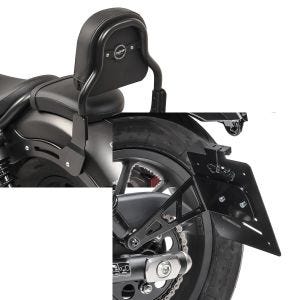 Set: Sissy Bar XS3 für Honda Rebel 500 17-21 schwarz Craftride + Kennzeichenhalter seitlich L für Honda Rebel 500 17-21 schwarz Craftride_1