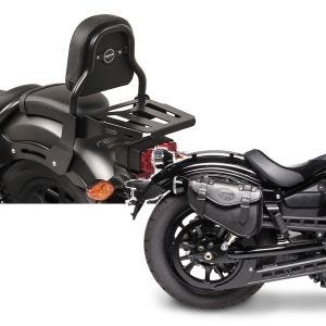 Set: Sissy Bar XS3 für Honda Rebel 500 17-21 mit Gepäckträger schwarz Craftride + Satteltasche Honda Rebel 500 Craftride Arizona 3Ltr rechts in schwarz_1