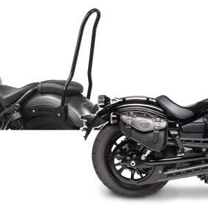 Set: Sissybar für Honda Rebel 500 17-21 Craftride Tampa schwarz + Satteltasche Honda Rebel 500 Craftride Arizona 3Ltr rechts in schwarz_1