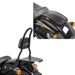 Set: Sissybar Harley Davidson Softail 18-21 Craftride Fast Rider-M inkl. Gepäckträger schwarz + Gepäckträger für Harley Davidson Softail 18-21 Solo Rack L1 Gepäckbrücke Craftride_1