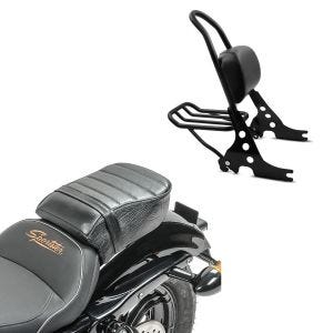 Set: Sissybar Harley Davidson Sportster Forty-Eight 48 10-20 Craftride Fast Rider-M inkl. Gepäckträger schwarz + Sozius Sitz mit Polsterung für Harley Sportster Forty-Eight 48/ 883 Iron Craftride_1