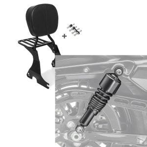 Set: Sissybar für Harley Davidson Sportster 883 Iron 09-20 Craftride inkl. Gepäckträger und Docking Kit schwarz + Stoßdämpfer 10,5 Zoll Harley Sportster 883 Iron 09-20 Federbeine von Craftride schwarz_1