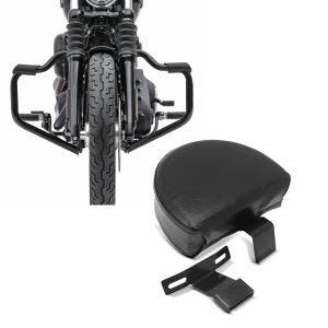 Set: Sturzbügel Mustache für Harley Davidson Softail 18-21 Schutzbügel 32mm schwarz Craftride + Fahrer Sissybar für Harley Davidson Softail Heritage Custom / 114 18-21 Rückenlehne Craftride FR1 schwarz_1