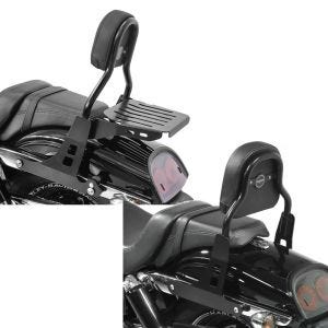 Set: Sissybar Harley Davidson Dyna Fat Bob 10-17 Craftride Fast Driver-M inkl. Gepäckträger schwarz + Sissy Bar CSS Fix für Harley Dyna Fat Bob 10-17 schwarz Craftride_1
