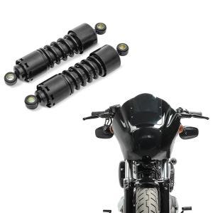 Set : Amortisseur 11 Pouces -Davidson Dyna Street Bob 06-17 de Craftride noir + Carenage de phare MG8 compatible avec Dyna Street Bob 06-17 Pare-Brise fumé Craftride