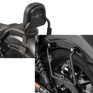 Set: Sissy Bar XS3 für Honda Rebel 500 17-21 schwarz Craftride + Satteltaschenhalter für Honda Rebel 500 17-20 links Satteltaschen Abstandshalter Craftride_1