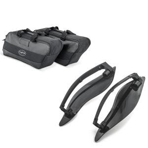 Set: Innentasche Seitenkoffer für Harley Street Glide 06-21 Craftride 19Ltr schwarz + Seitlicher Windabweiser für Harley Street Glide 14-21 schwarz Craftride_1