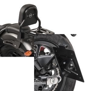 Set: Sissy Bar XS3 für Honda Rebel 500 17-21 mit Gepäckträger schwarz Craftride + Kennzeichenhalter seitlich M für Honda Rebel 500 17-21 schwarz Craftride_1