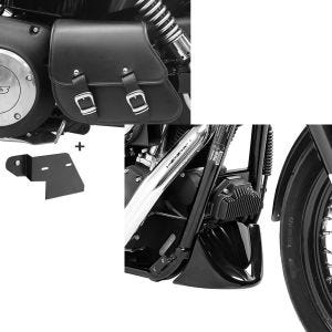 Set: Schwingentasche + Halter für Harley Dyna Street Bob 06-17 Craftride + Bugspoiler für Harley Davidson Dyna Street Bob 06-17 Craftride_1