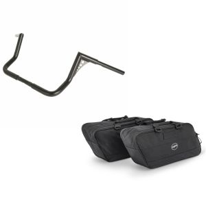 Set: Lenker Ape Hanger 14" für Harley Street Glide 06-21 schwarz Craftride + Koffer Innentaschen für Harley Street Glide 06-21 Craftride BG1 Paar_1