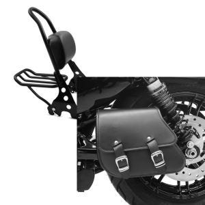 Set: Sissybar Harley Davidson Sportster Forty-Eight 48 10-20 Craftride Fast Rider-M inkl. Gepäckträger schwarz + Schwingentasche + Halter für Harley Sportster Forty-Eight 48 10-20 Craftride_1