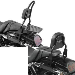 Set: Sissybar Harley Davidson Dyna Fat Bob 10-17 Craftride Fast Rider-M inkl. Gepäckträger schwarz + Sissy Bar CSS Fix für Harley Dyna Fat Bob 10-17 schwarz Craftride_1