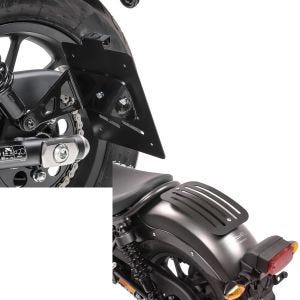 Set: Kennzeichenhalter seitlich M für Honda Rebel 500 17-21 schwarz Craftride + Gepäckträger für Honda Rebel 500 17-20 Solo Rack L1 Gepäckbrücke Craftride_1