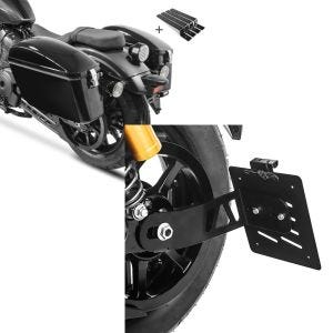 Set: Seitenkoffer Set für Yamaha XV 950 / R Craftride Dallas 23Ltr mit Haltesatz + Seitlicher Kennzeichenhalter für Yamaha XV 950 / R 14-20 Craftride schwarz_1