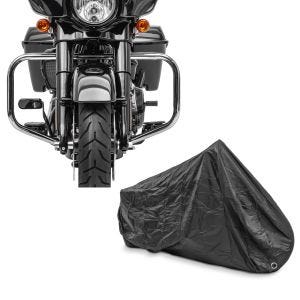 Set: Sturzbügel für Harley Davidson Street Glide 09-21 Craftride TR2 chrom + Abdeckplane Harley Street Glide / Special Craftride XXXL schwarz_1