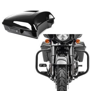 Set: Topcase Razor für Harley Street Glide 14-21 schwarz LB Craftride + Sturzbügel für Harley Davidson Street Glide 09-21 Craftride TR2 schwarz_1