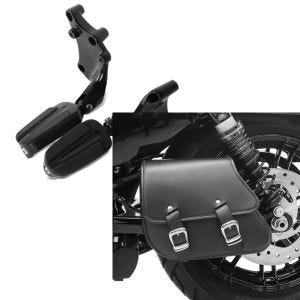 Set: Sozius Fußrasten für Harley Sportster Forty-Eight 48 14-20 Craftride mit Halter in schwarz + Schwingentasche + Halter für Harley Sportster Forty-Eight 48 10-20 Craftride_1