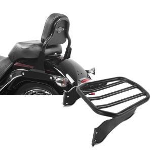 Set: Sissy Bar CSS Fix für Harley-Davidson Fat Boy 07-17 schwarz Craftride + Gepäckträger für Harley-Davidson Softail 06-17 schwarz Craftride_1