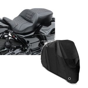 Set: Sitzbank für Harley Electra Glide Ultra Classic 14-20 Craftride TG3 in schwarz + Abdeckplane Harley Electra Glide Ultra Classic / Limited Craftride XXXXL in schwarz_1