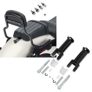 Set: Sissybar für Harley Softail Low Rider / S 18-21 Craftride XS mit Docking Kit schwarz + Sozius Fussrasten-Halter für Harley Davidson Softail 18-21 Craftride schwarz_1
