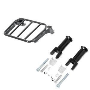 Set: Gepäckträger für Sissybar für Harley Softail Low Rider / S 18-21 schwarz Craftride + Sozius Fussrasten-Halter für Harley Davidson Softail 18-21 Craftride schwarz_1