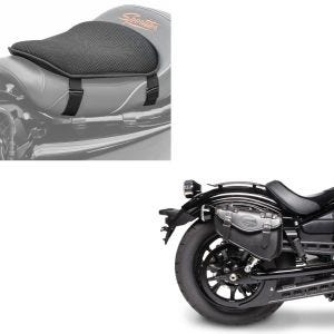 Set: Satteltasche Honda Rebel 500 Craftride Arizona 3Ltr rechts in schwarz + Gel Sitzkissen Honda Rebel 500 Komfortkissen M Tourtecs schwarz_1