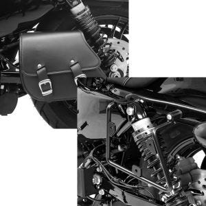 Set: Schwingentasche + Halter für Harley Sportster 883 Iron 09-20 Craftride + Satteltaschenhalter für Harley Sportster 883 Iron 16-20 links Craftride_1