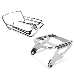 Set: Kofferträger Twin Rail für Harley Road King 97-08 Schutzbügel Craftride + Gepäckträger TP Doppelsitz für Harley Davidson Touring Modelle 97-08 chrom Craftride_1