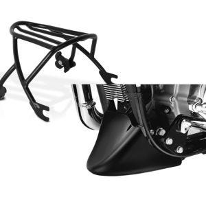 Set: Gepäckträger Solo Rack Abnehmbar für Harley Sportster 883 Iron 09-20 schwarz Craftride + Bugspoiler für Harley Sportster 883 Iron 09-20 Craftride_1
