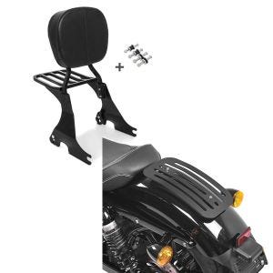 Set: Sissybar für Harley Davidson Sportster 883 Iron 09-20 Craftride inkl. Gepäckträger und Docking Kit schwarz + Gepäckträger für Harley Sportster 883 Iron 09-20 Solo Rack L1 Gepäckbrücke Craftride_1